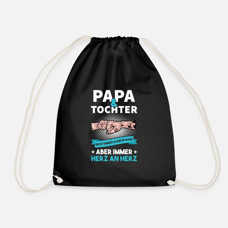 Papa Tochter - Turnbeutel - Schwarz