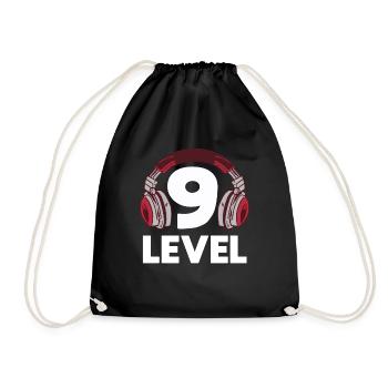 Gaming Video 9th Birthday Kids Gift Gambling - Drawstring Bag - black - Front