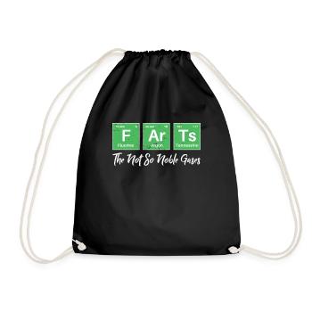 Farts The Not So Noble Gases Funny Chemistry - Drawstring Bag - black - Front