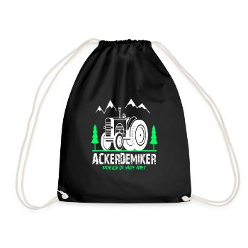 Traktor Trecker Landwirt Bachelor of Ackerdemiker - Turnbeutel - Schwarz - Vorne