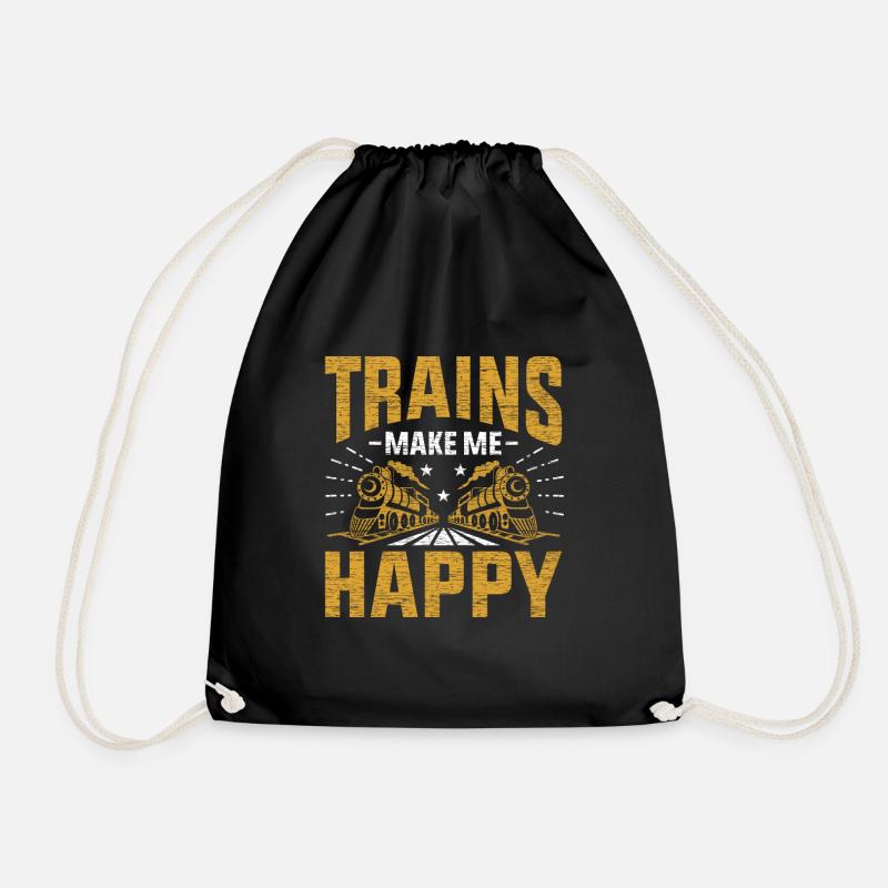 train - Drawstring Bag - black