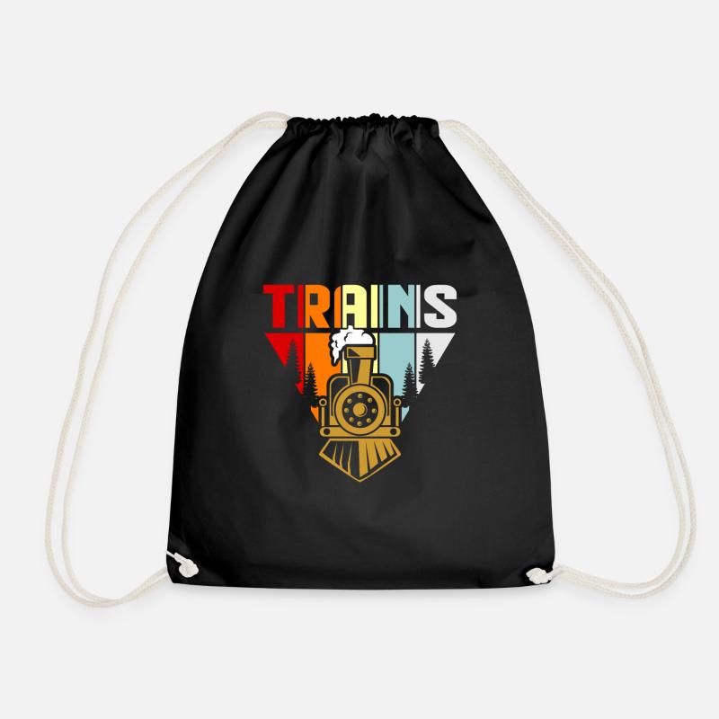 train - Drawstring Bag - black