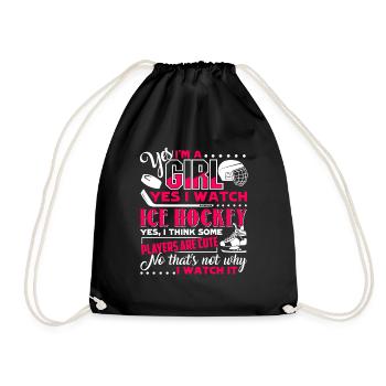 Eishockey Ich liebe Eishockey - Turnbeutel - Schwarz - Vorne