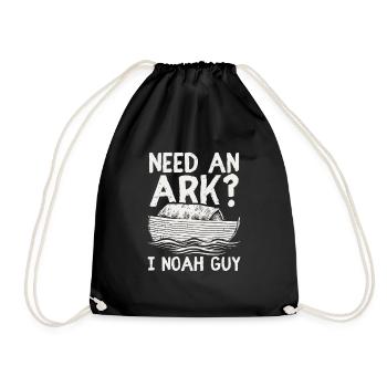 Need an Ark? I Noah Guy Funny Christian Gift - Drawstring Bag - black - Front