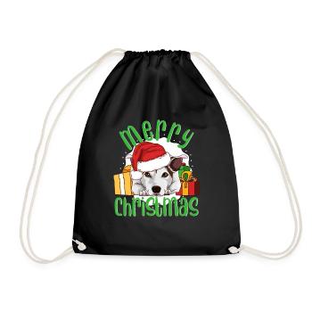Jack Russell Terrier Hund Christmas Geschenk - Turnbeutel - Schwarz - Vorne