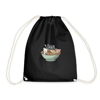 Ramen Cats Anime Apparel - Drawstring Bag - black - Front