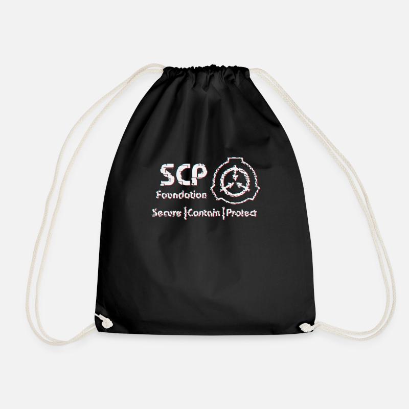SCP Symbol Glitched version - Drawstring Bag - black