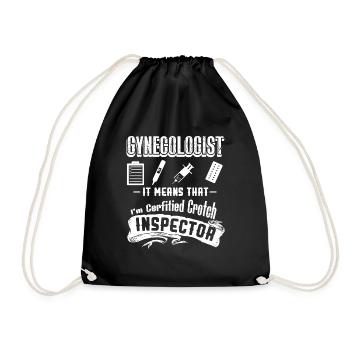 Gynecologists Certified Crotch Inspector - Drawstring Bag - black - Front