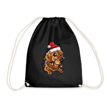 Golden Retriever Cadeau de Noël chiens - Sac de sport léger - noir - Devant