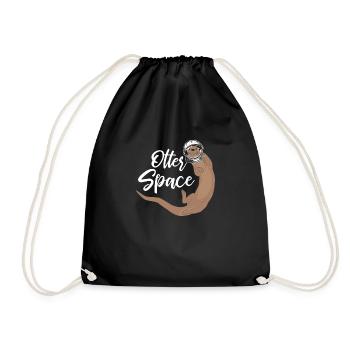 Otter space otter gift otter pets - Drawstring Bag - black - Front