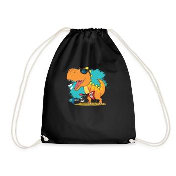 dinosaur - Drawstring Bag - black - Front