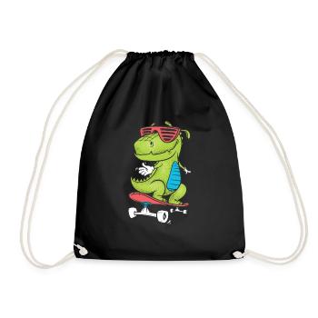 dinosaur - Drawstring Bag - black - Front