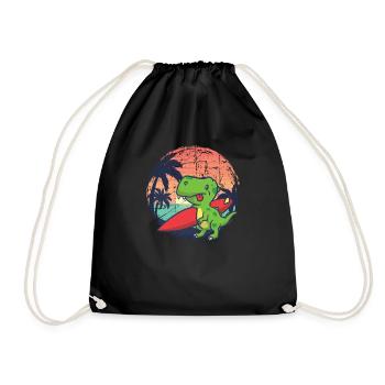 dinosaur - Drawstring Bag - black - Front