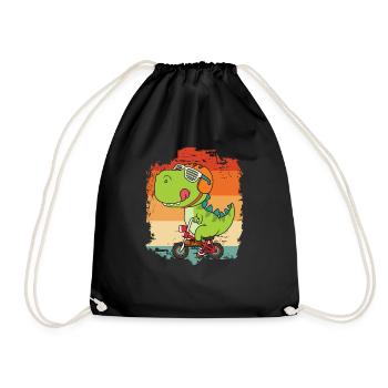 dinosaur - Drawstring Bag - black - Front