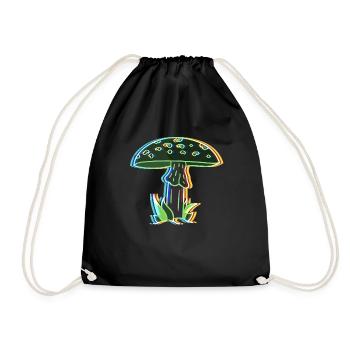 Surreal Magical Mushrooms Goth Punk Amanita - Drawstring Bag - black - Front