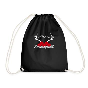 Schwarzwald Bollenhut Black Forest Geschenk - Turnbeutel - Schwarz - Vorne