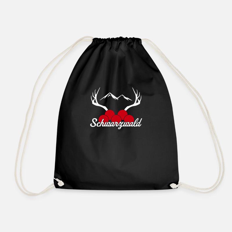 Schwarzwald Bollenhut Black Forest Geschenk - Turnbeutel - Schwarz
