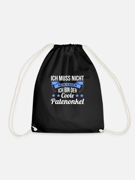 Patenonkel Patenkind Stolzer Danke Geschenk Spruch - Turnbeutel - Schwarz
