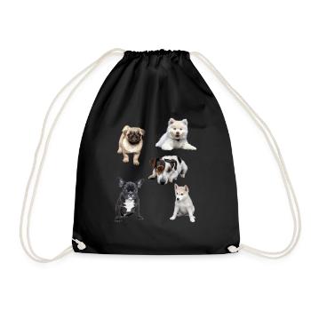 chiots mignons - Sac de sport léger - noir - Devant