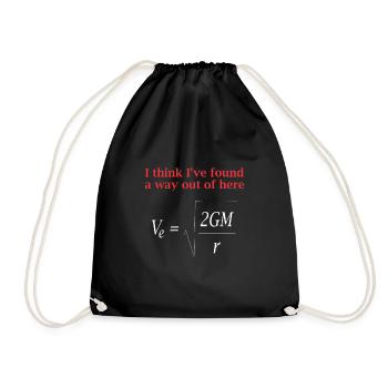 Physicien disant vitesse d'échappement gravité - Sac de sport léger - noir - Devant