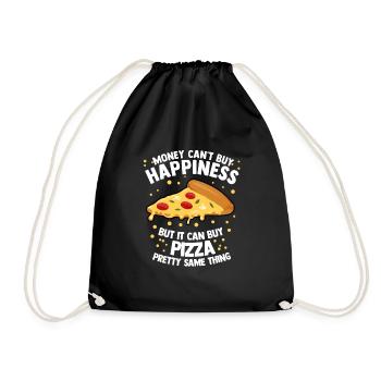Pizzeria Pizza Margarita Cheese Fast Food Bistro - Drawstring Bag - black - Front