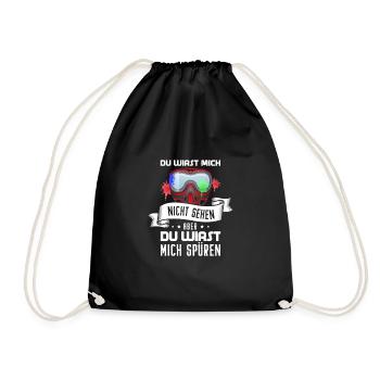 Paintball Paintballer Gotcha gift idea - Drawstring Bag - black - Front