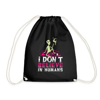 Je ne crois pas aux humains Alien Ufo - Sac de sport léger - noir - Devant