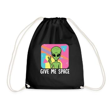 Give me space Alien Ufo - Turnbeutel - Schwarz - Vorne