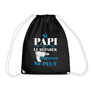 Si Papi Ne Peut Pas Le Réparer Personne Ne Peut - Sac de sport léger - noir - Devant