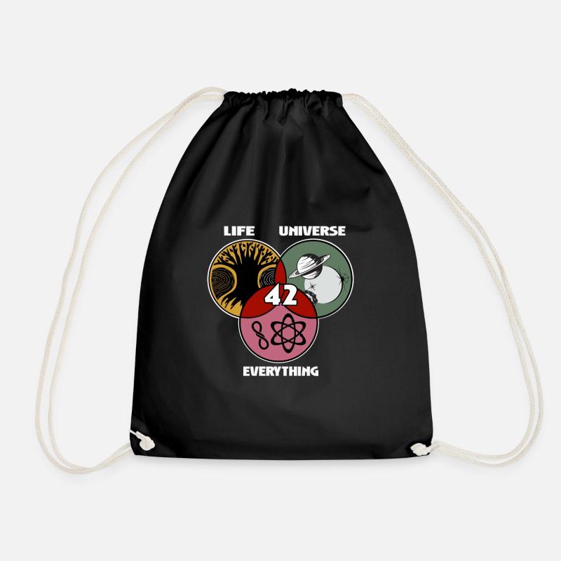 Life Universe and all that 42 answer to that - Drawstring Bag - black