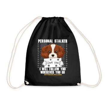 Funny Cavalier King Charles Spaniel Gift - Drawstring Bag - black - Front