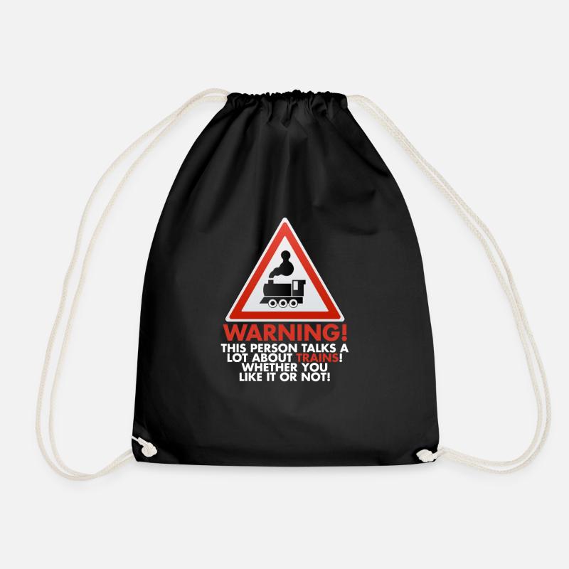 train - Drawstring Bag - black