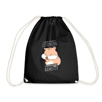 Thinking About My Hamster Cooler Nager - Turnbeutel - Schwarz - Vorne