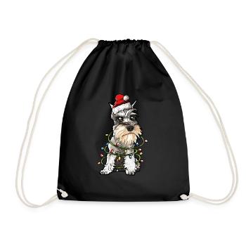 Schnauzer Weihnachten Hunde Geschenk - Turnbeutel - Schwarz - Vorne