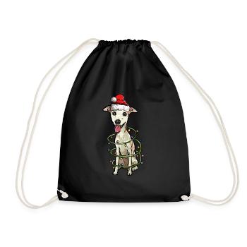 Whippet lévriers cadeau de Noël chiens - Sac de sport léger - noir - Devant