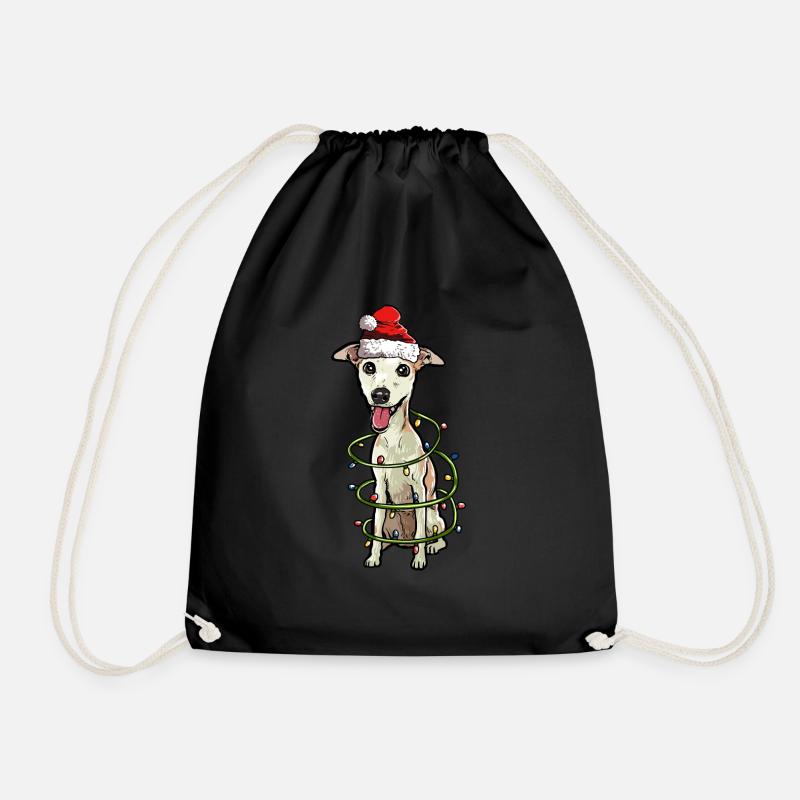 Whippet Windhund Weihnachten Hunde Geschenk - Turnbeutel - Schwarz