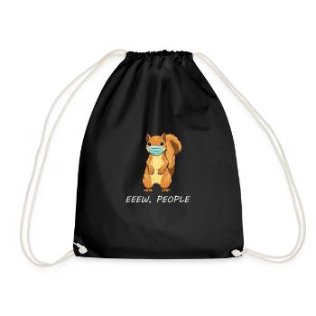 Funny Squirrel Retro Party Squirrel Mask - Drawstring Bag - black - Front