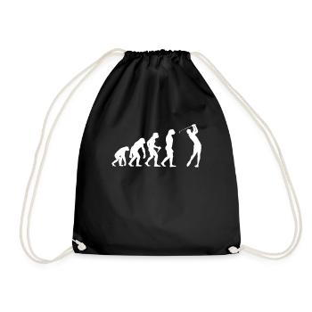 Golf Golfer Golfer Evolution Playing Golf - Drawstring Bag - black - Front