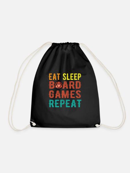 Eat Sleep Board Games Role Player Gift Roleplay - Turnbeutel - Schwarz