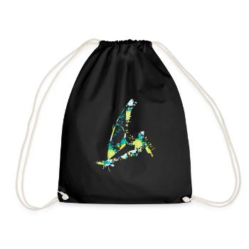 Wind surfing splash - Drawstring Bag - black - Front