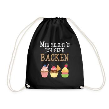 Bäcker - Mir Reicht´s ich gehe Backen - Turnbeutel - Schwarz - Vorne