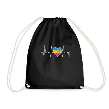 Pansexual Nonbinary LGBTQ Color Flag Unterstützung - Turnbeutel - Schwarz - Vorne