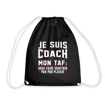 Je suis coach - humour cadeau sportif - Sac de sport léger - noir - Devant