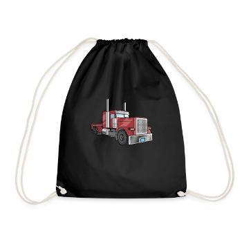 truck - Drawstring Bag - black - Front