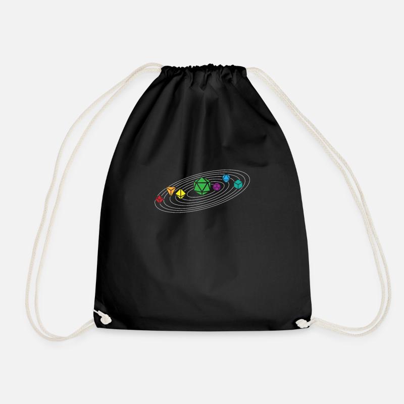 D20 Dice Retro Solar System Vintage Planets RPG - Turnbeutel - Schwarz