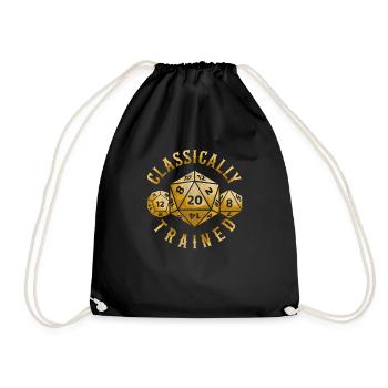 Classically Trained D20 Dice RPG Gift Tabletop - Turnbeutel - Schwarz - Vorne