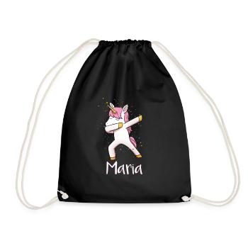 Maria Einhorn Dab first name - Drawstring Bag - black - Front