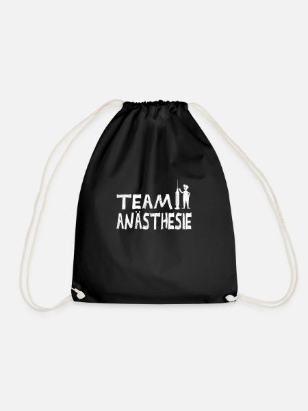 Team Anästhesie - Turnbeutel - Schwarz