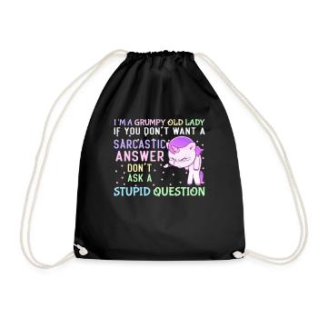 Unicorn Christmas Xmas Gift Idea Sweet funny - Drawstring Bag - black - Front