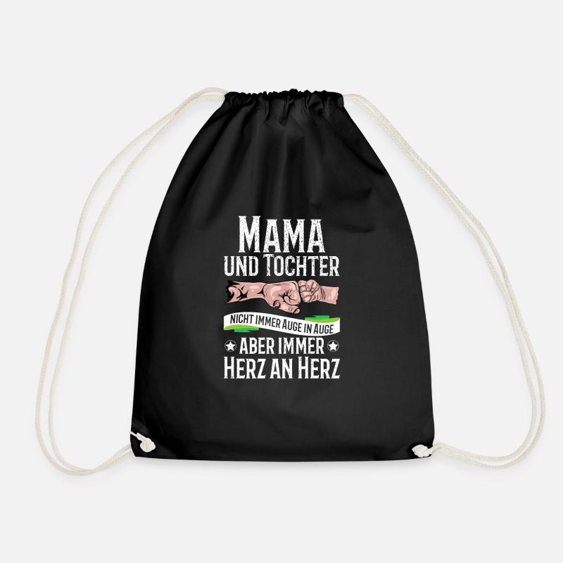 Stolze Mama & Tochter Outfit Geschenk Danke Spruch - Turnbeutel - Schwarz